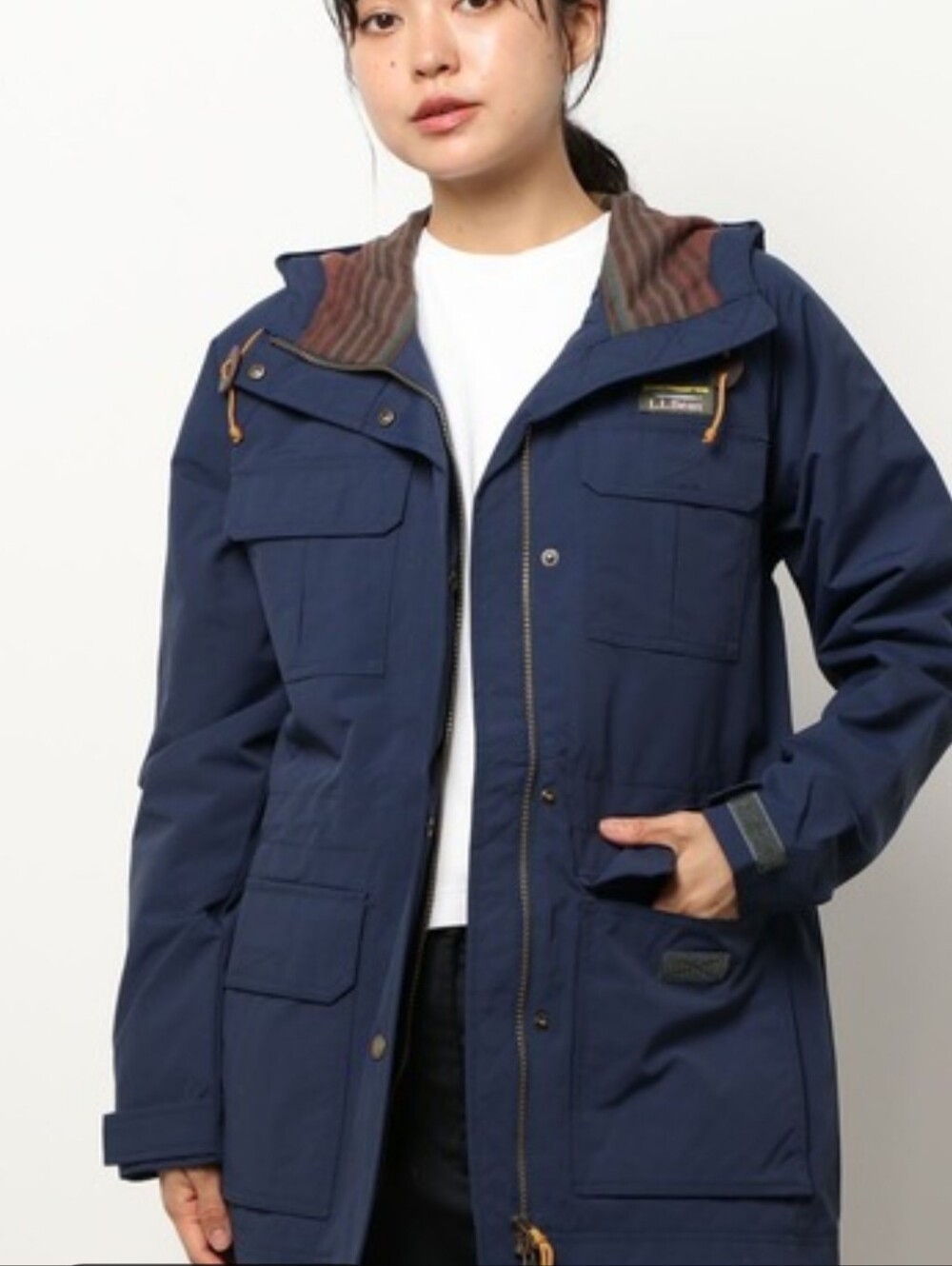 L.L. Bean Navy Hooded Field Coat
